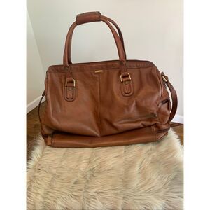 Hidesign Brown Leather Duffel Weekender Travel Shoulder Bag
